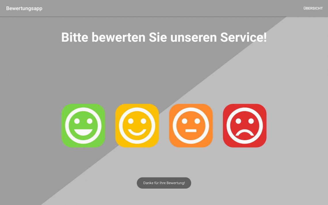 Android App zur Bewertung durch Kunden, Mitarbeiter und Besucher