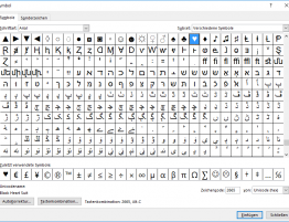 Unicode Zeichen - Symbole Zeichen